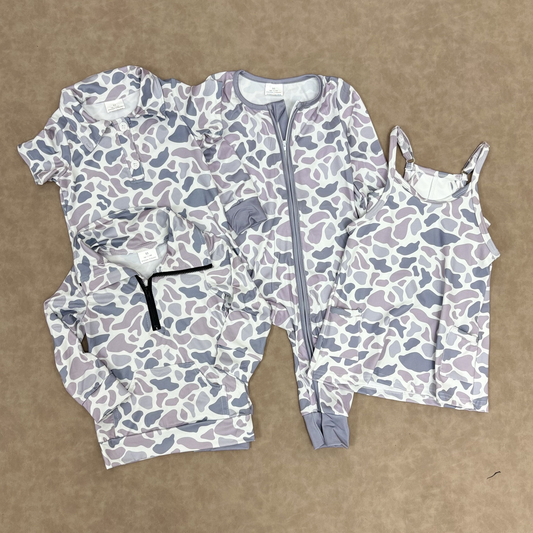 RTS Sibling Baby Boys girl clothes Shirt Summer Clothes camouflage short and long sleeve tops and romper and yoga dress