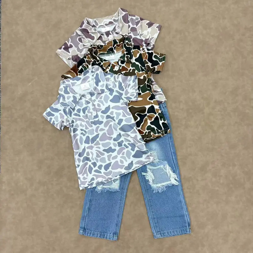 RTS NO MOQ Sibling baby boy clothes western catcus short sleeve top and jeans and sets