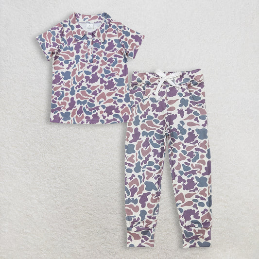 RTS NO MOQ Sibling baby boy clothes camouflage short sleeved Pants set and top and pants