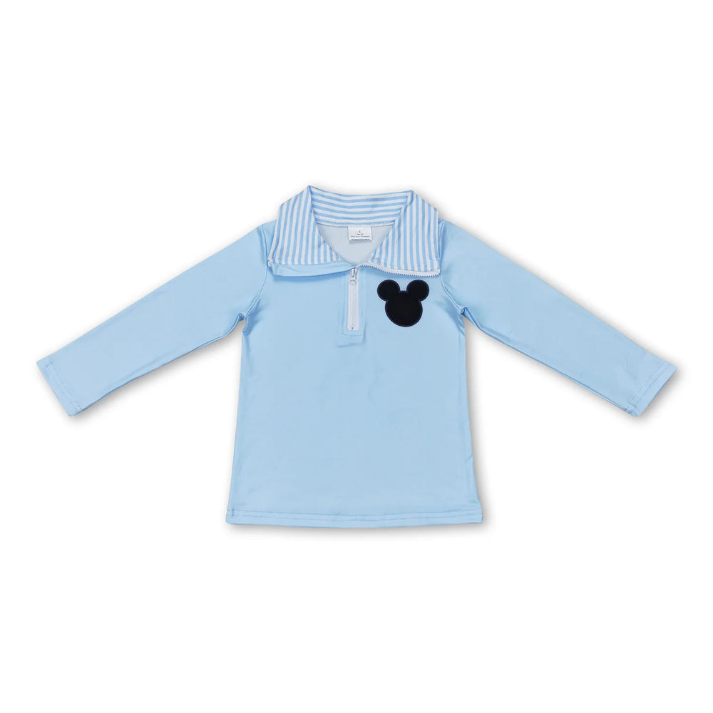 RTS NO MOQ Sibling milk silk Cute Clothes Baby Girls And Boys Zip Front Long Sleeve Tee Shirts