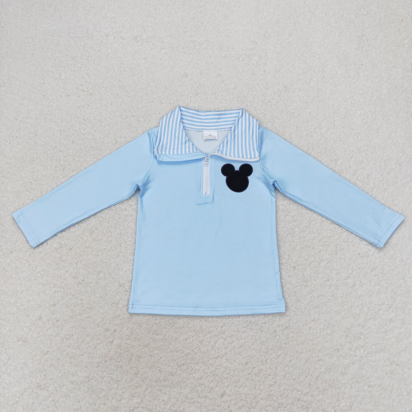 Cute Clothes BT0708 Baby Boys Blue Zip Long Sleeve Tee Shirts Tops