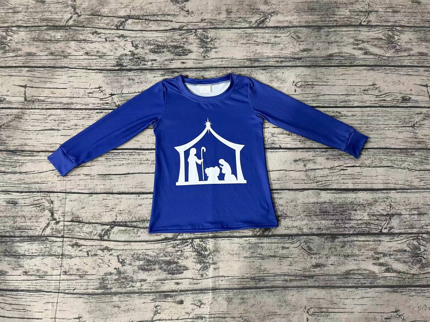NO MOQ sales BT0774 baby boys clothes navy blue Long Sleeve Top