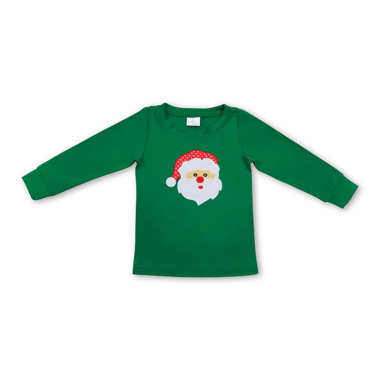 RTS NO MOQ Sibling milk silk Baby Boys Green Santa Tee Shirts Casual Tops