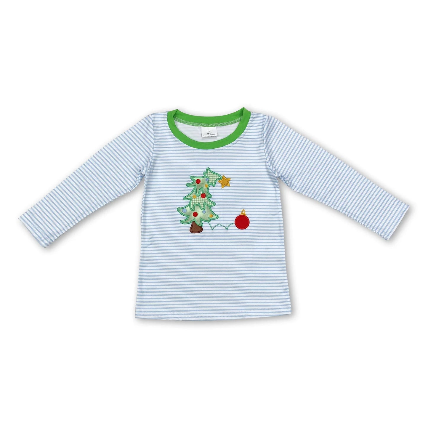 RTS NO MOQ Sibling milk silk Baby Boys Green Santa Tee Shirts Casual Tops