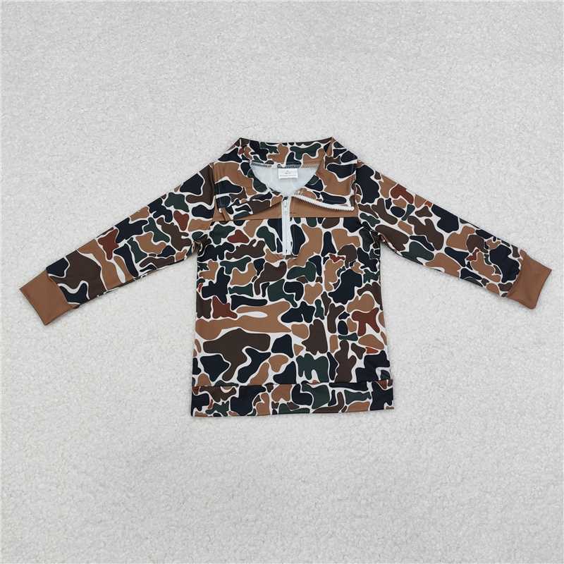 RTS NO MOQ sibling baby boy clothes camouflage long sleeved set and top and shorts