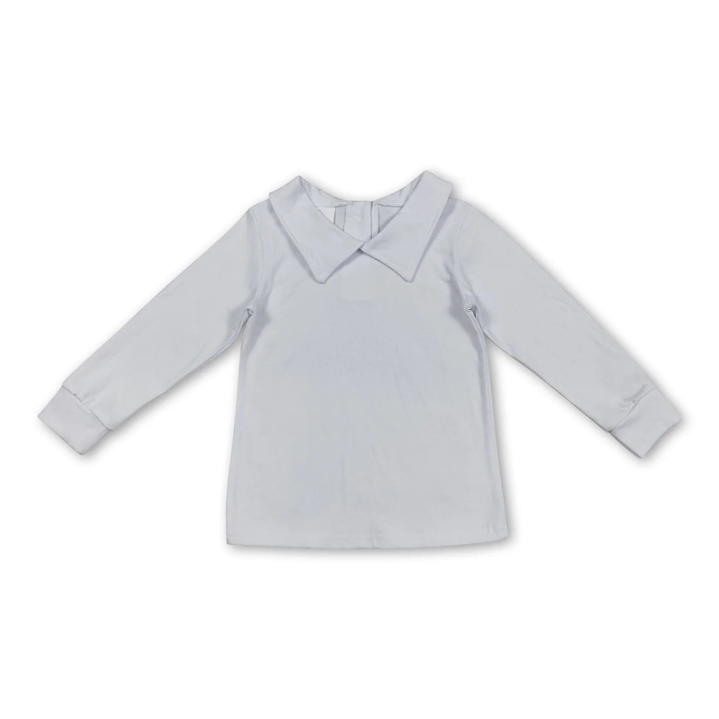 RTS NO MOQ Sibling cotton Baby Girls Solid Color Crew Neck Long Sleeve Tee Shirt