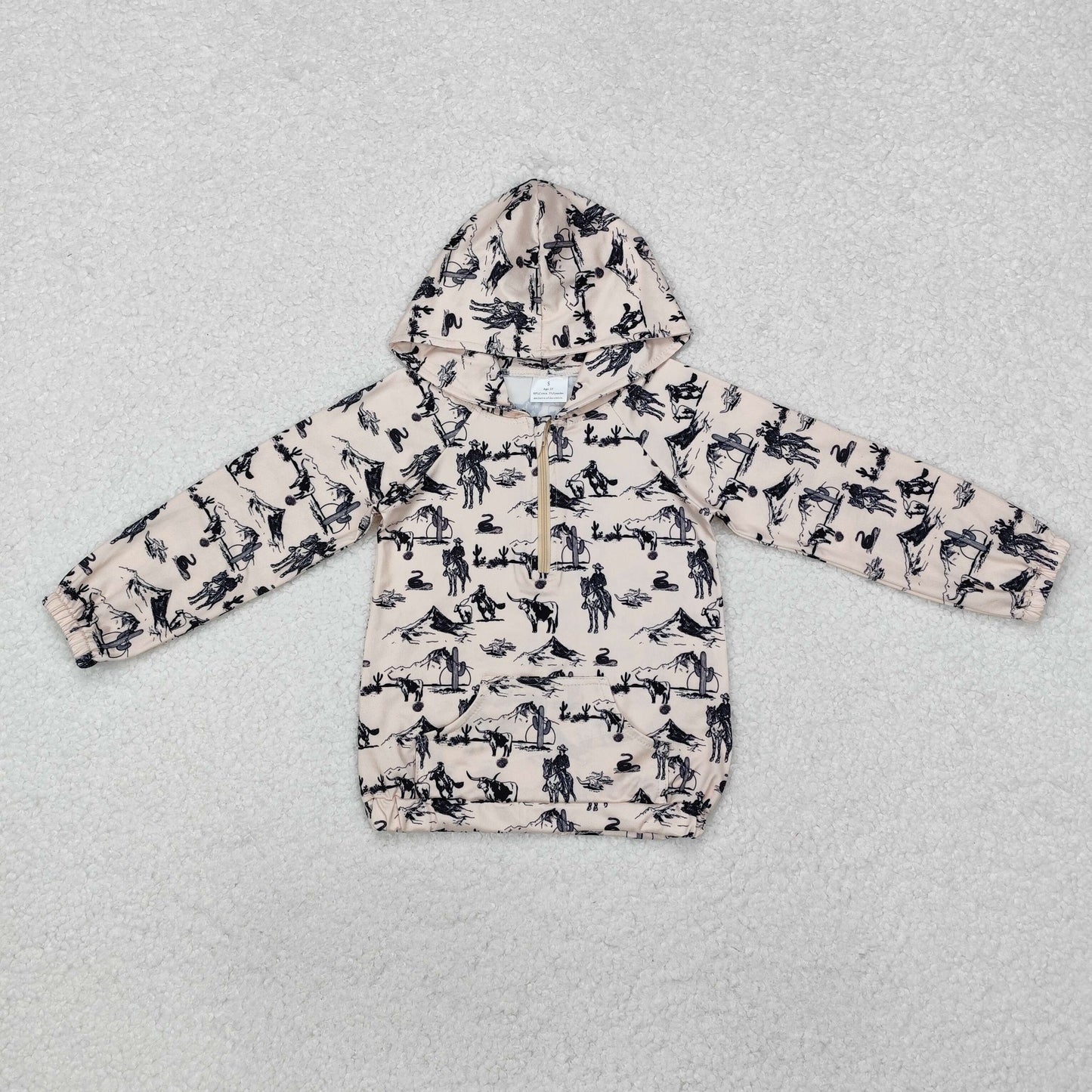 RTS NO MOQ Baby kid Girls pullover hooded long sleeve top