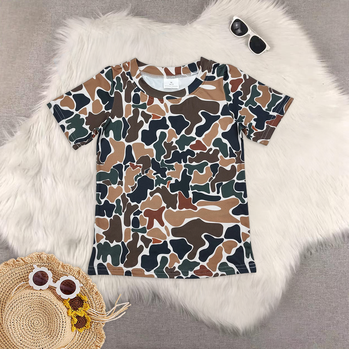 RTS NO MOQ Brown plaid vest top + camouflage sleeveless zipper vest : Boys & Girls