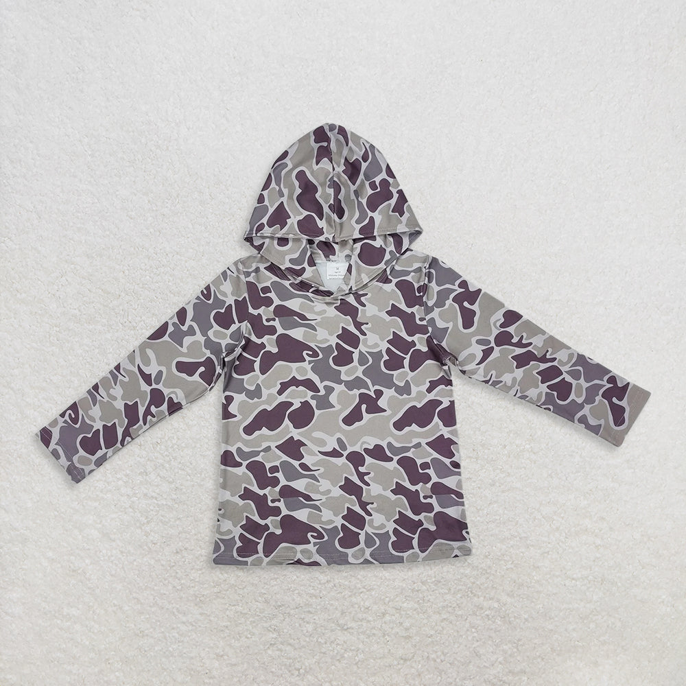 RTS NO MOQ Sibling baby boy clothes camouflage hooded long sleeved tops