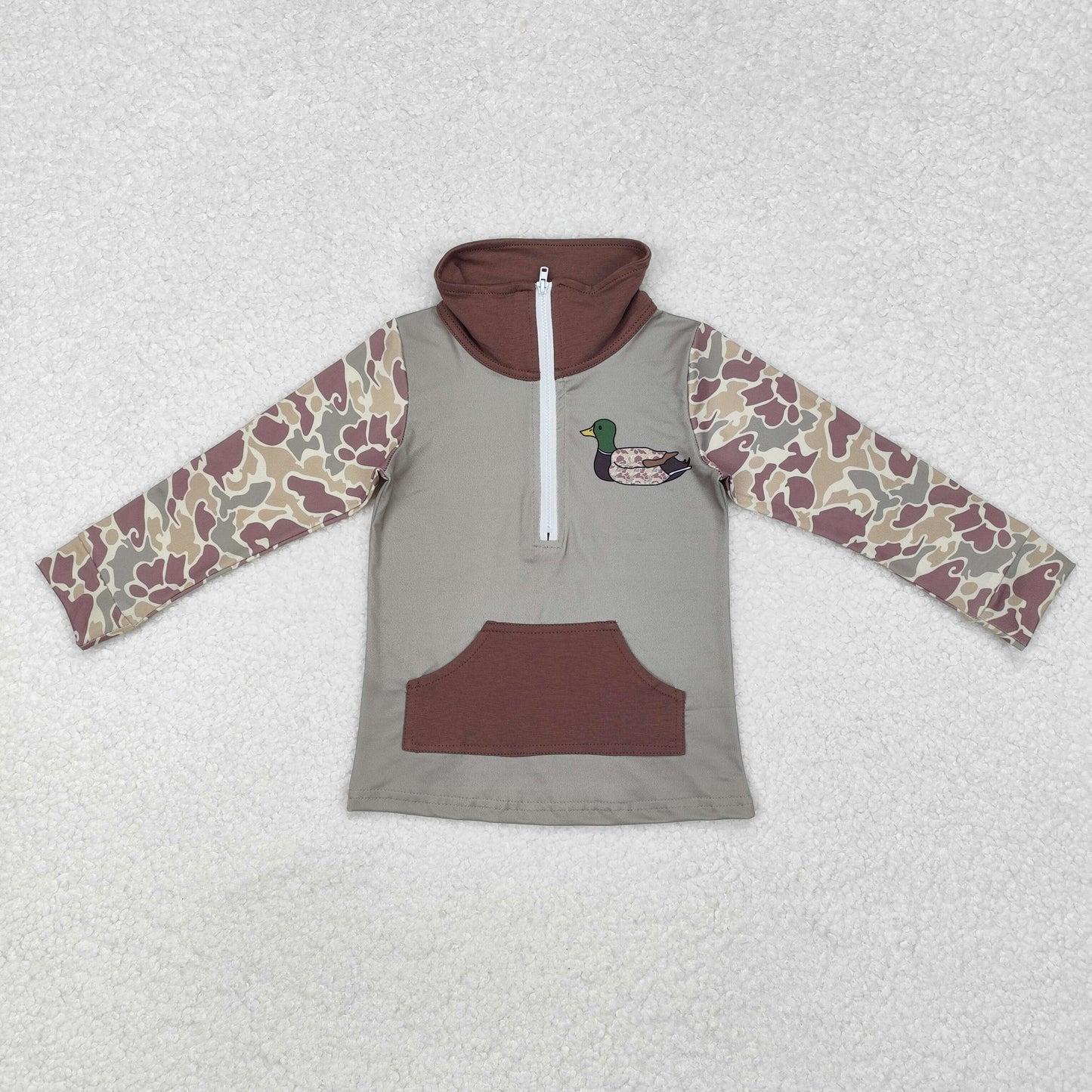 RTS NO MOQ Baby kid Camouflage duck pullover long sleeve top
