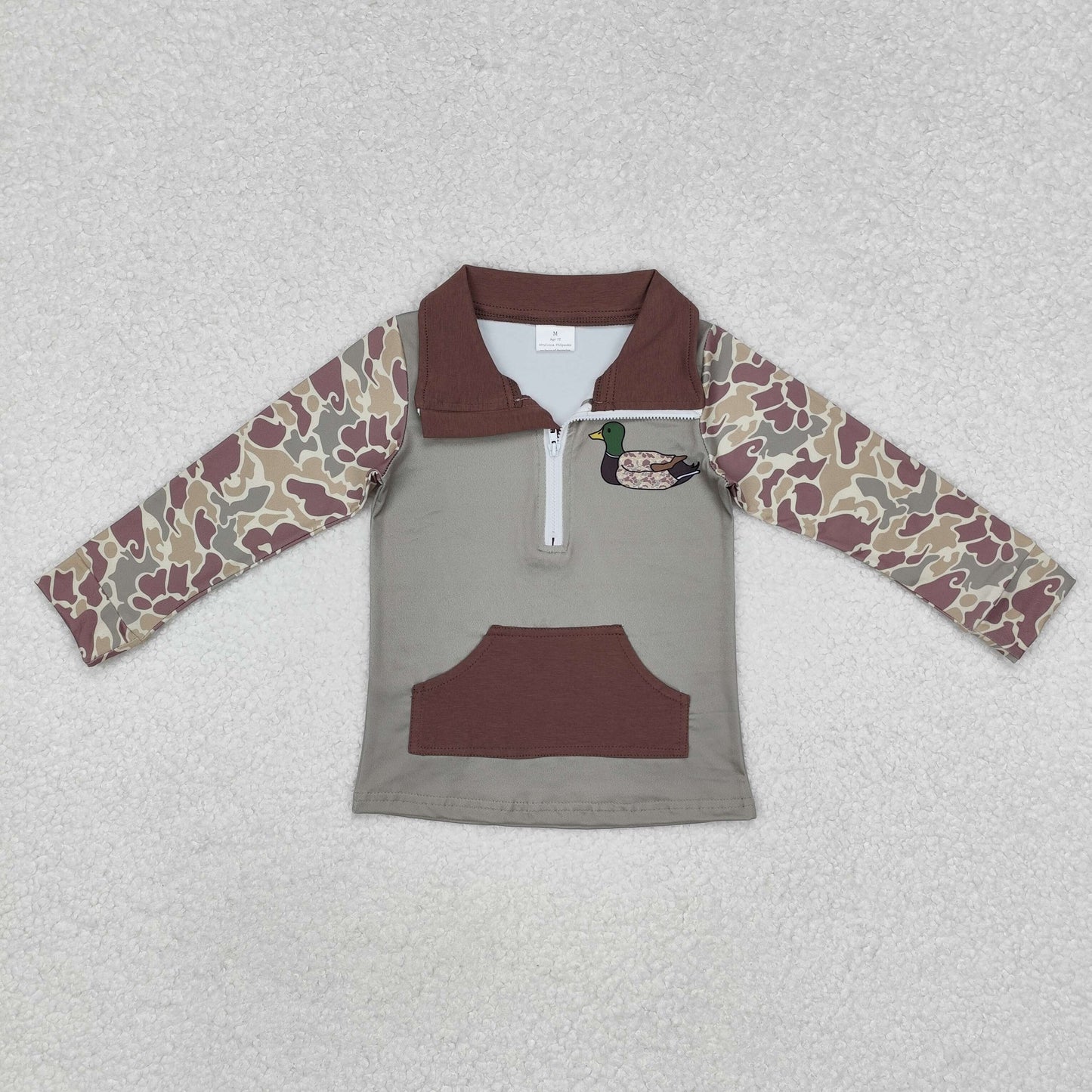 RTS NO MOQ Baby kid Camouflage duck pullover long sleeve top