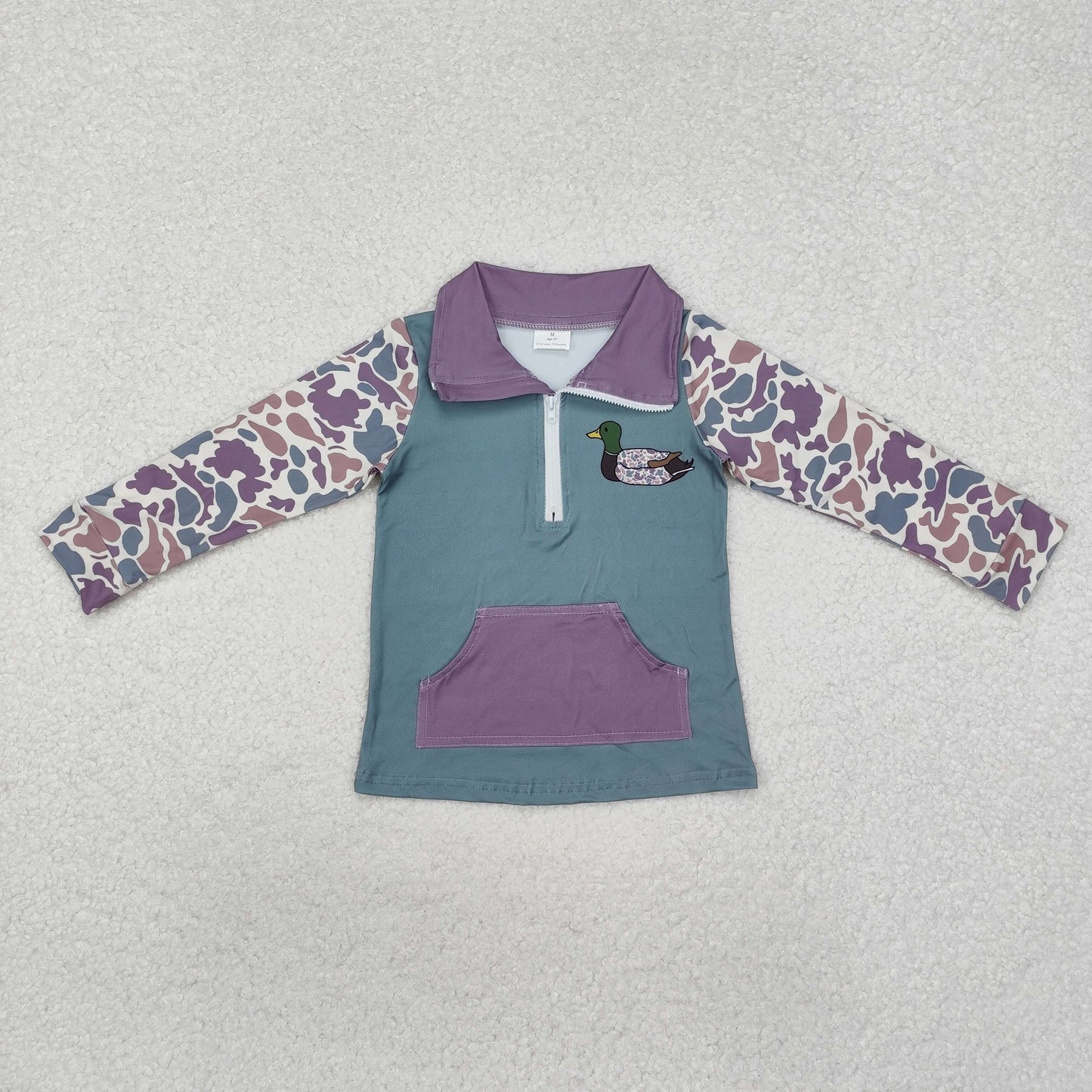 RTS NO MOQ Baby kid Camouflage duck pullover long sleeve top
