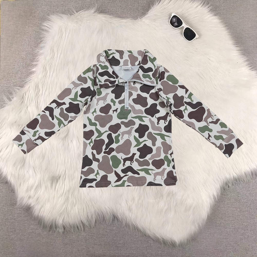 RTS NO MOQ Sibling Baby boy clothes Camouflage pullover long sleeve tops-1