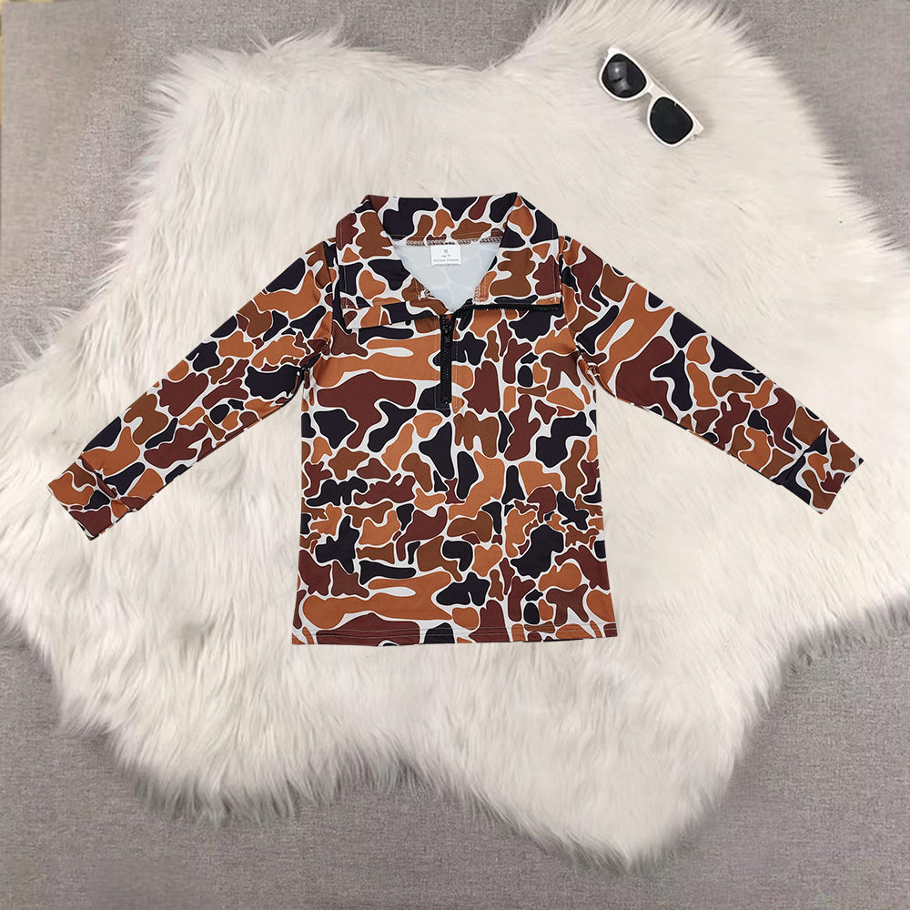 RTS NO MOQ Sibling Baby boy clothes Camouflage pullover long sleeve tops-1