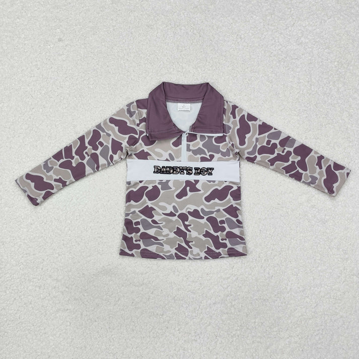 RTS Sibling baby boys clothes embroidery duck camouflage duck long Sleeve tops
