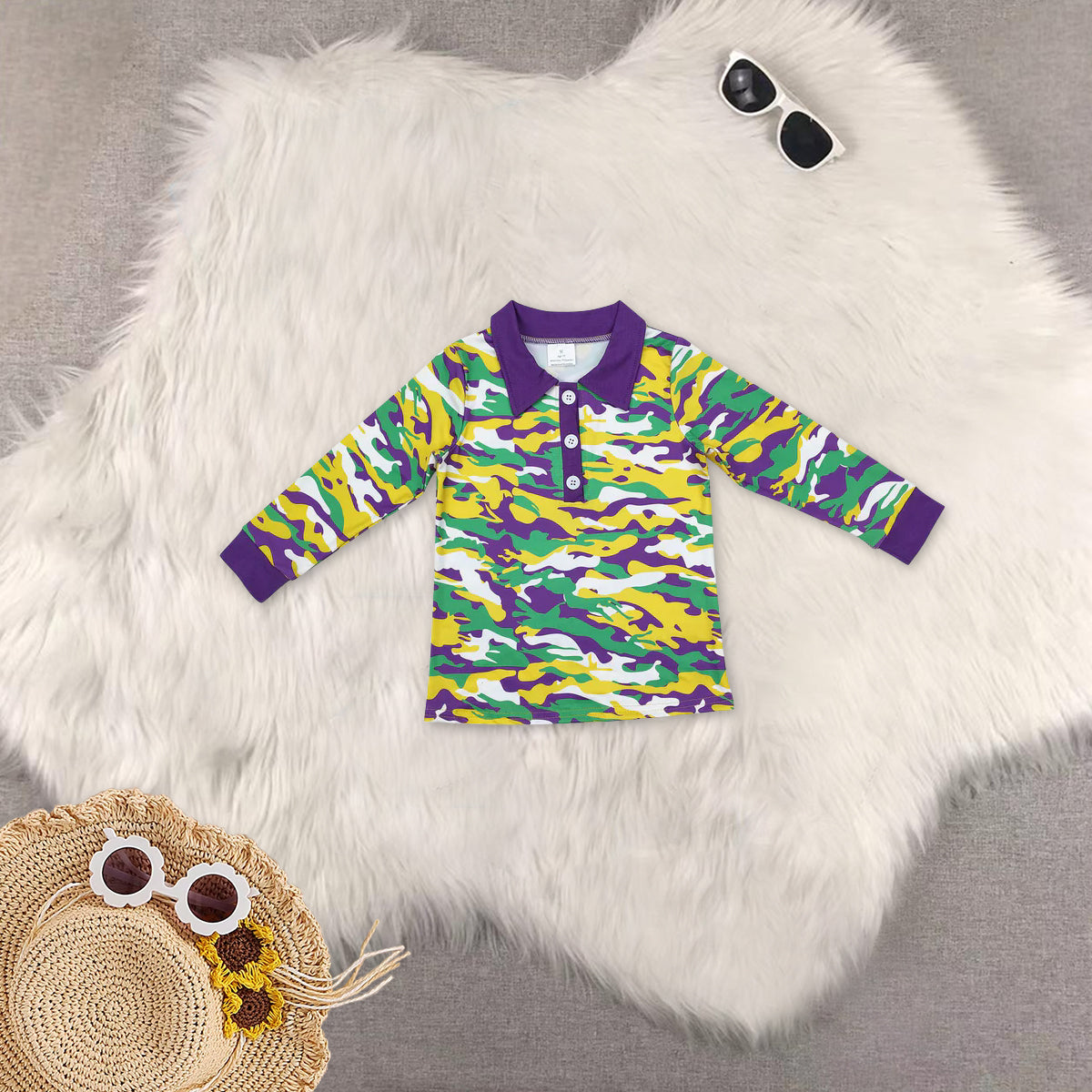 RTS Sibling baby boy clothes mardi gras Long Sleeve and tops