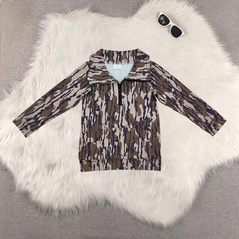 RTS NO MOQ Sibling Baby boy clothes Camouflage pullover long sleeve tops-1