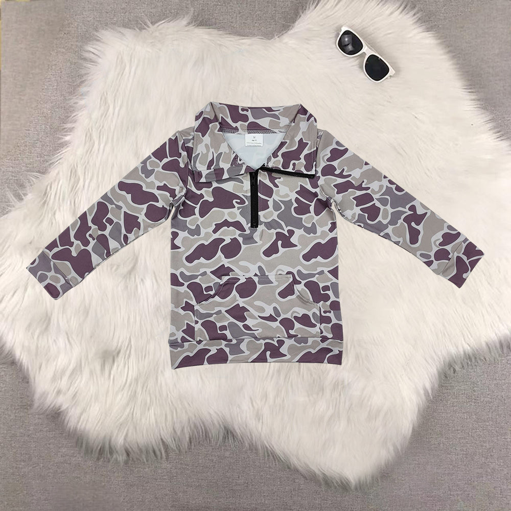 RTS NO MOQ Sibling Baby boy clothes Camouflage pullover long sleeve tops-1