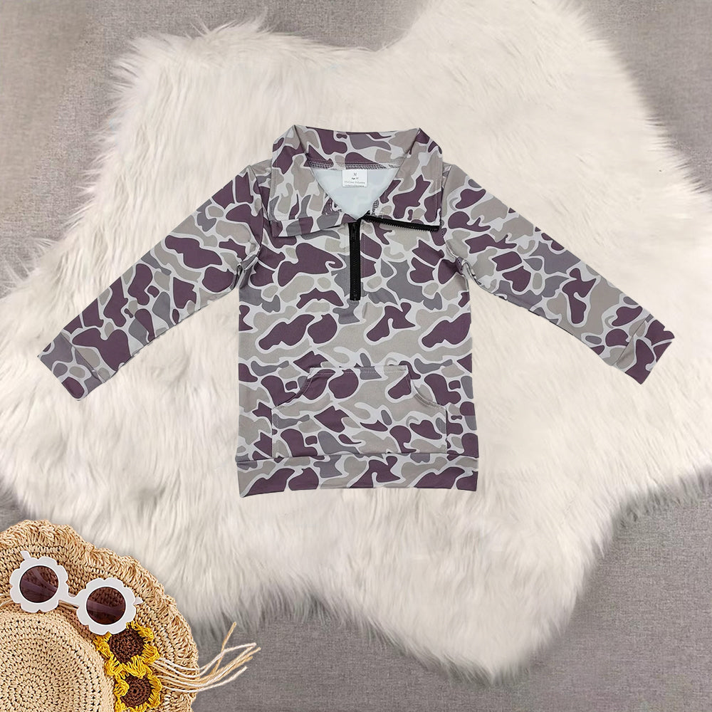 RTS NO MOQ Sibling baby boy clothes camouflage long sleeved set and tops and shorts