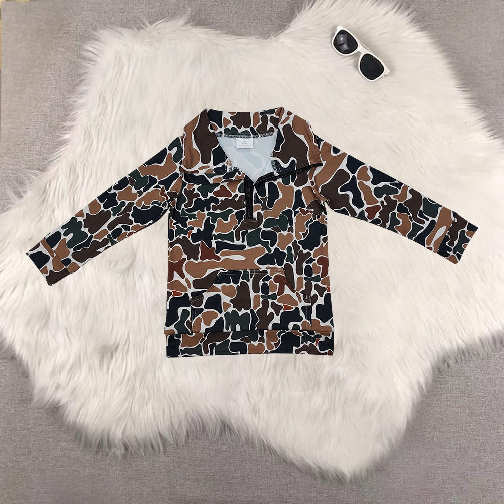 RTS NO MOQ Sibling Baby boy clothes Camouflage pullover long sleeve tops-1