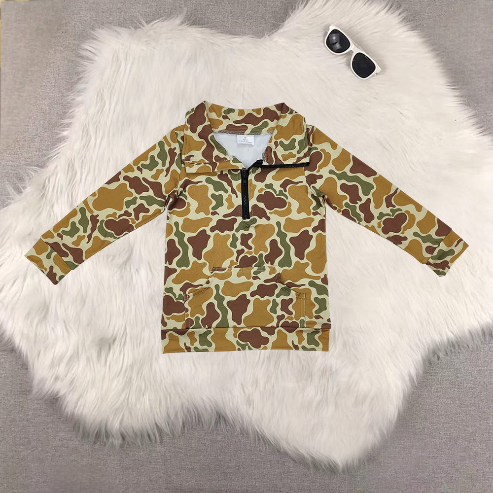RTS NO MOQ Sibling Baby boy clothes Camouflage pullover long sleeve tops-1