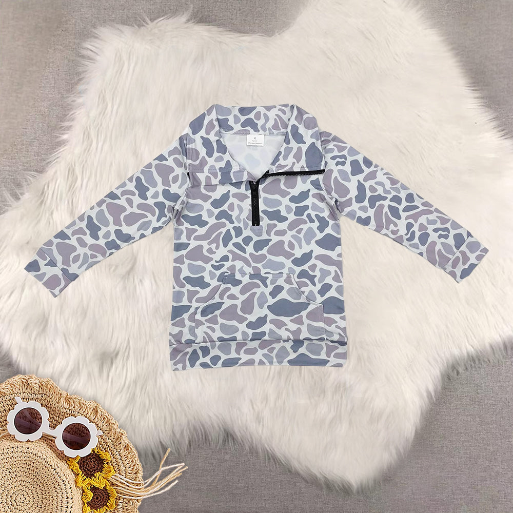 RTS NO MOQ Sibling baby boy clothes camouflage long sleeved set and tops and shorts