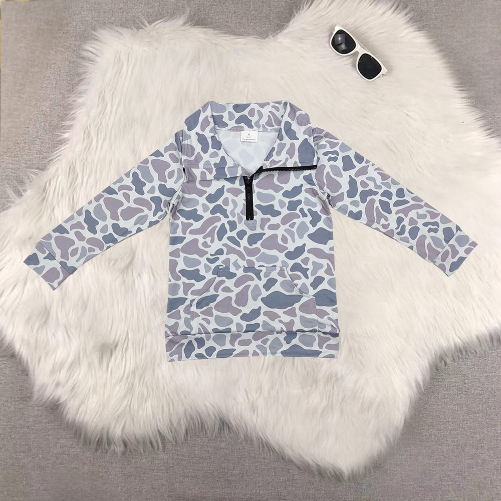 RTS NO MOQ Sibling Baby boy clothes Camouflage pullover long sleeve tops-1