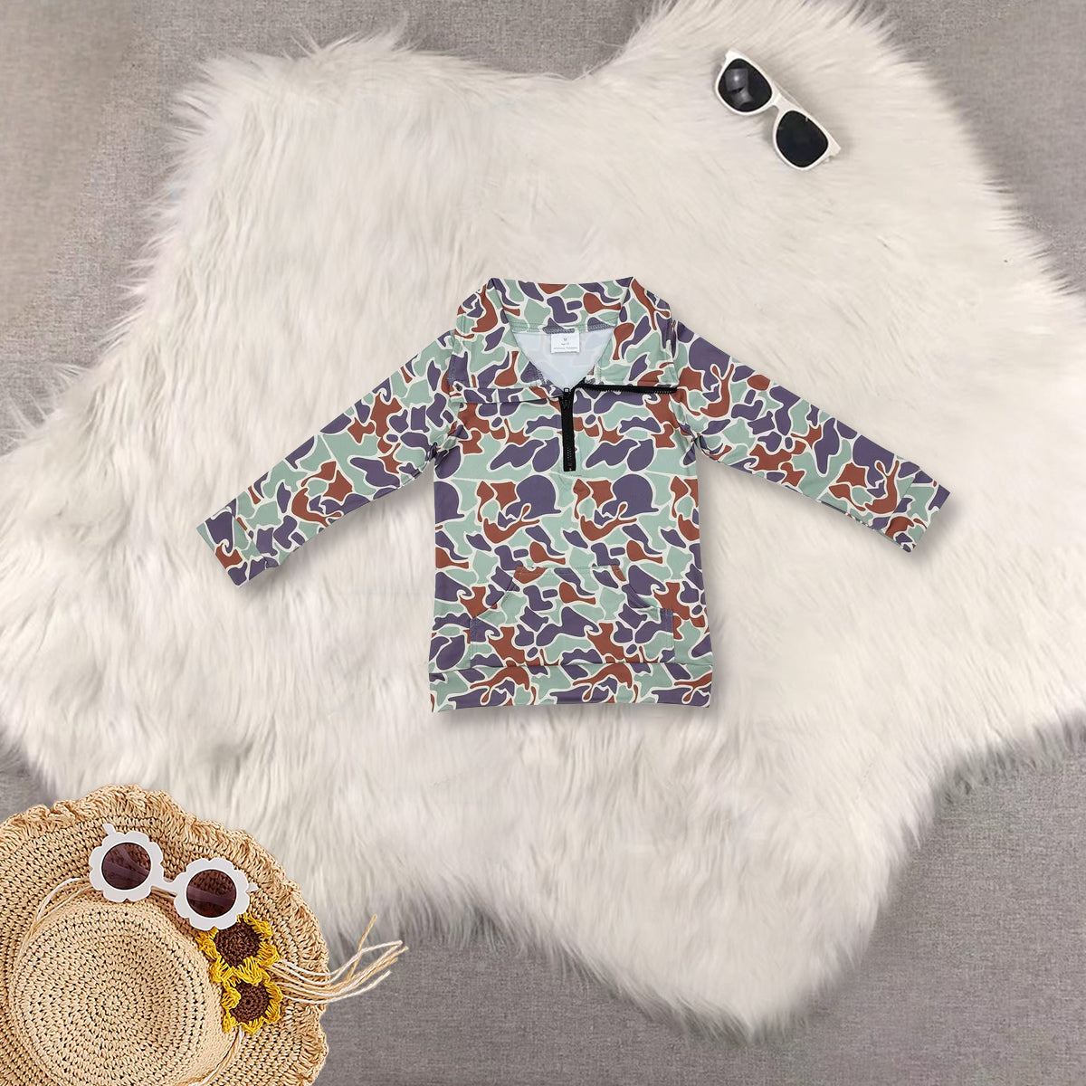 RTS NO MOQ Sibling Baby kid Camouflage pullover long sleeve tops