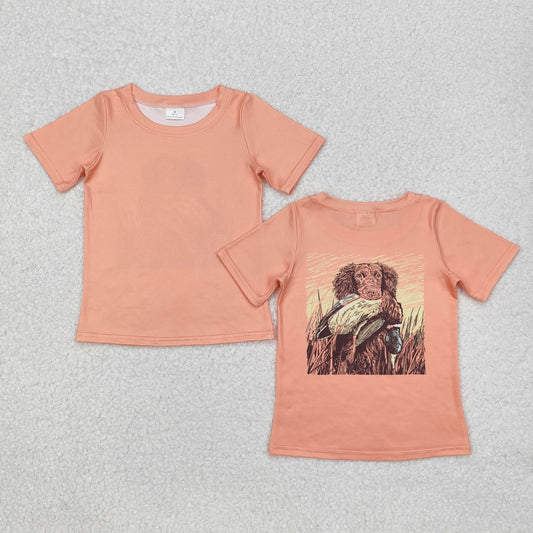 RTS NO MOQ（In Stock) Duck puppy orange short sleeve top
