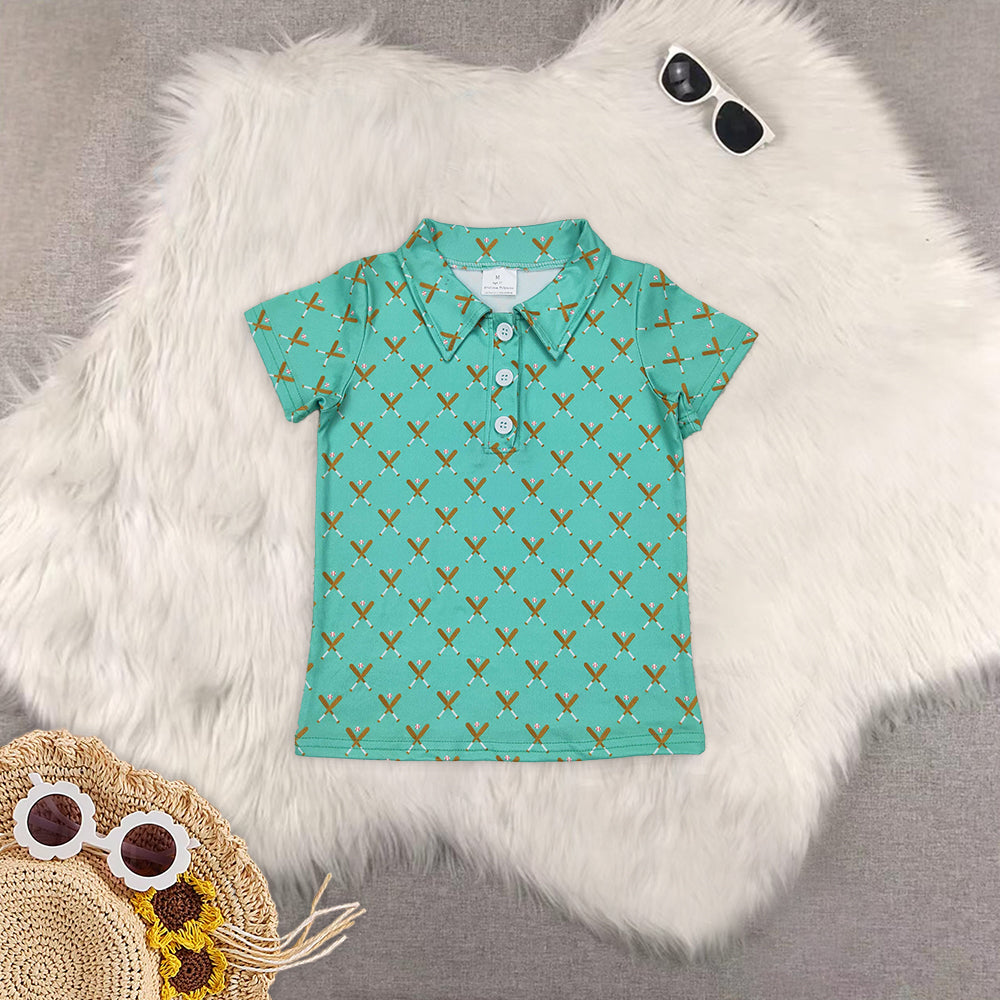 RTS NO MOQ Sibling baby boy clothes baseball short-sleeved tops
