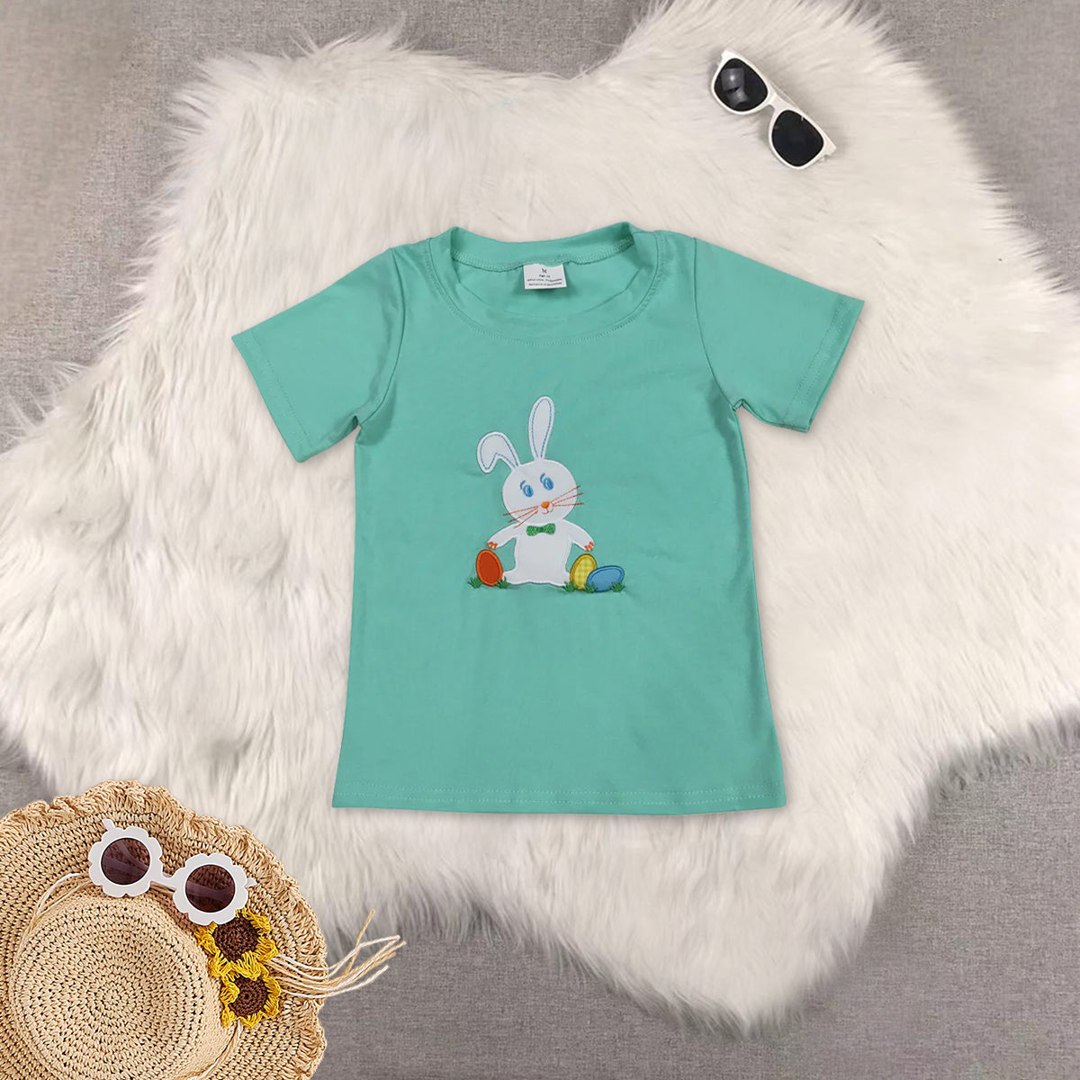 RTS NO MOQ Sibling baby boy clothes embroidery Short-Sleeve Tops