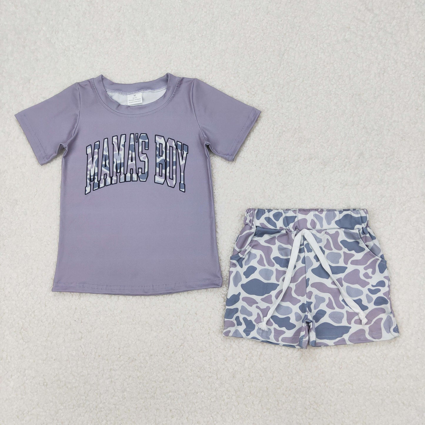 RTS NO MOQ baby boys Clothes MAMA boy short sleeve shorts Sets