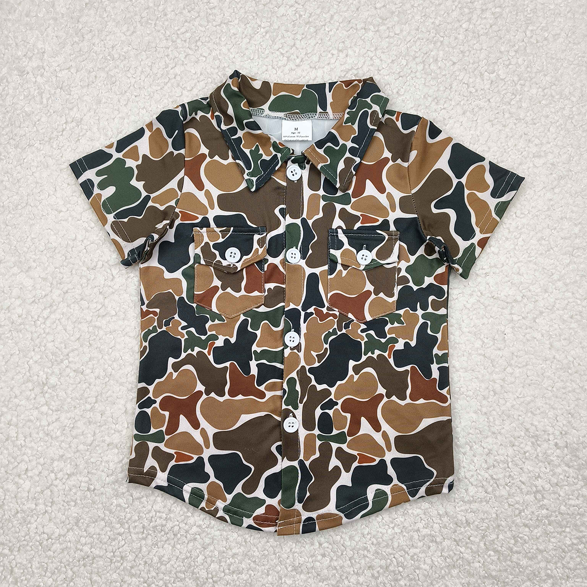 RTS NO MOQ baby boy clothes camouflage hooded long sleeved tops and shorts