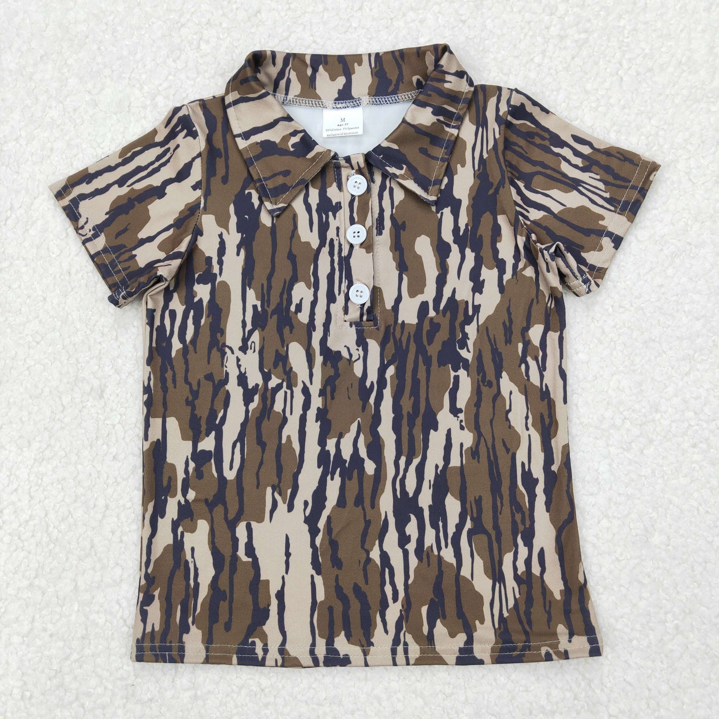 RTS NO MOQ Sibling baby boys clothes camouflage short-sleeved tops