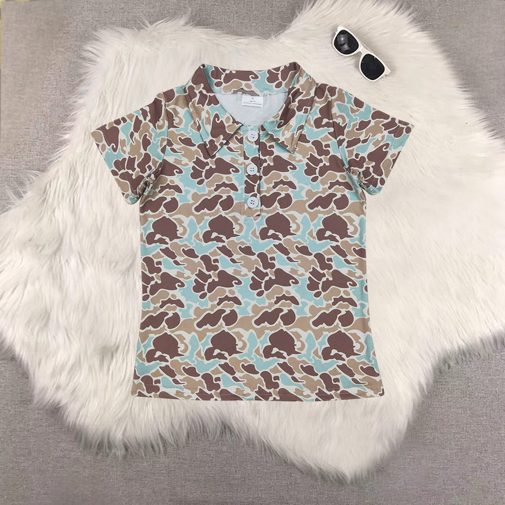 RTS NO MOQ Sibling baby boy clothes baby boys clothes camouflage Short Sleeve Tops