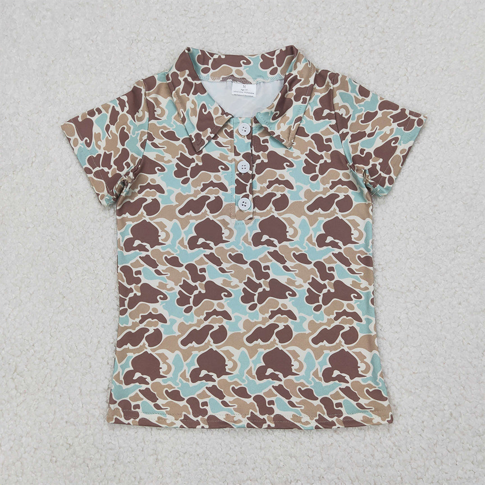 RTS NO MOQ Sibling baby boy clothes camouflage short sleeved Pants set and top and pants