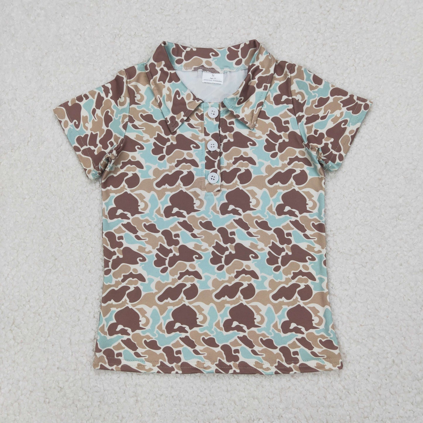 RTS NO MOQ Sibling baby boys clothes camouflage short-sleeved tops