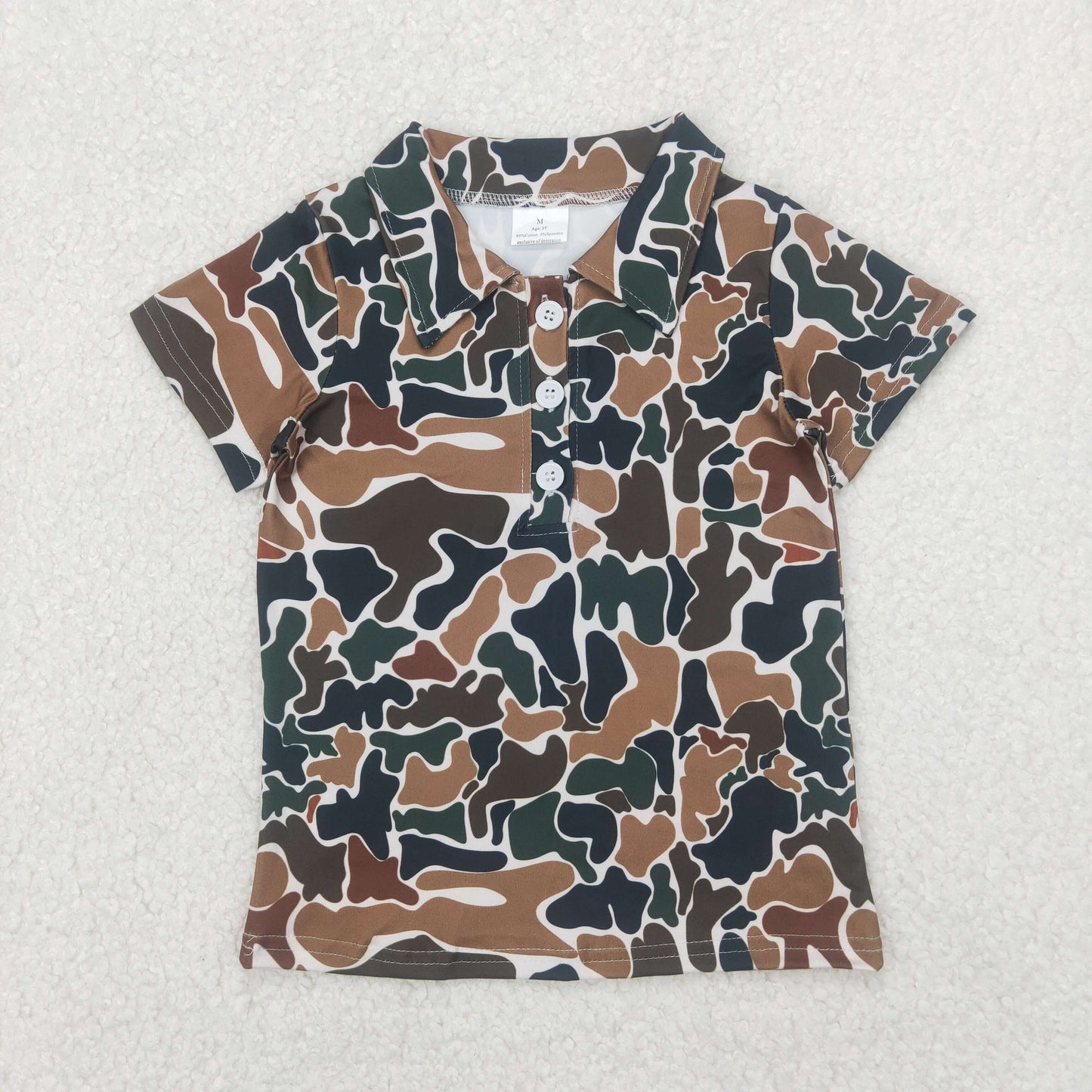 RTS NO MOQ Sibling baby boys clothes camouflage short-sleeved tops