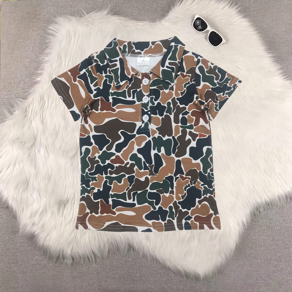RTS NO MOQ Sibling baby boy clothes baby boys clothes camouflage Short Sleeve Tops