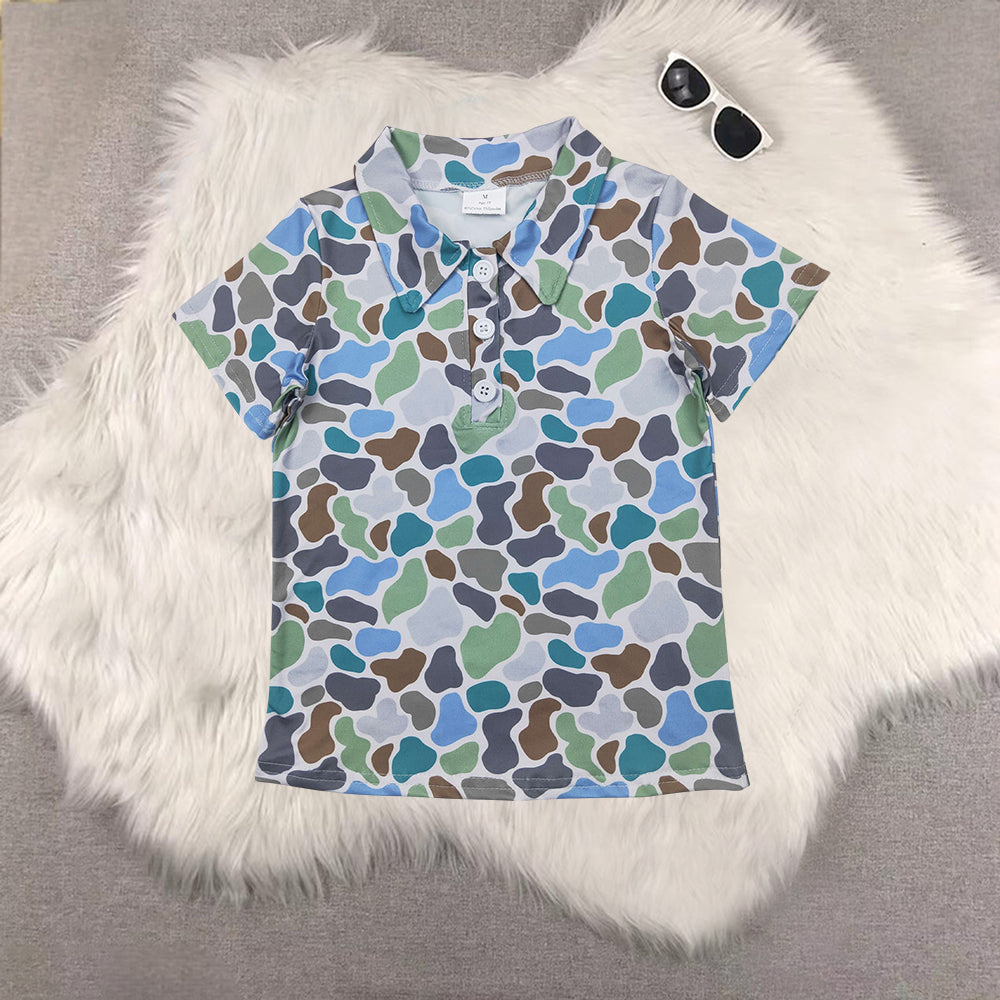 RTS NO MOQ Sibling baby boy clothes baby boys clothes camouflage Short Sleeve Tops