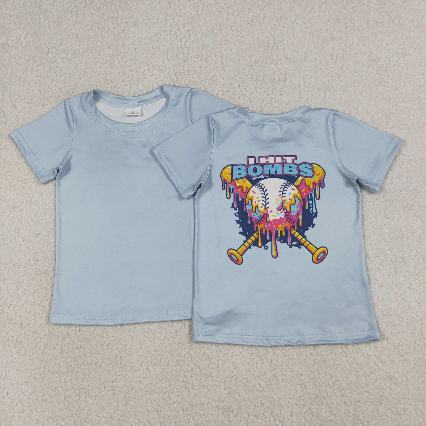 RTS NO MOQ BT1251 Baby Boys Short Sleeve Baseball Team T-shirt Kids' Top