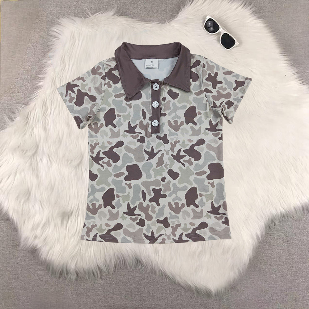 RTS NO MOQ Sibling baby boy clothes baby boys clothes camouflage Short Sleeve Tops
