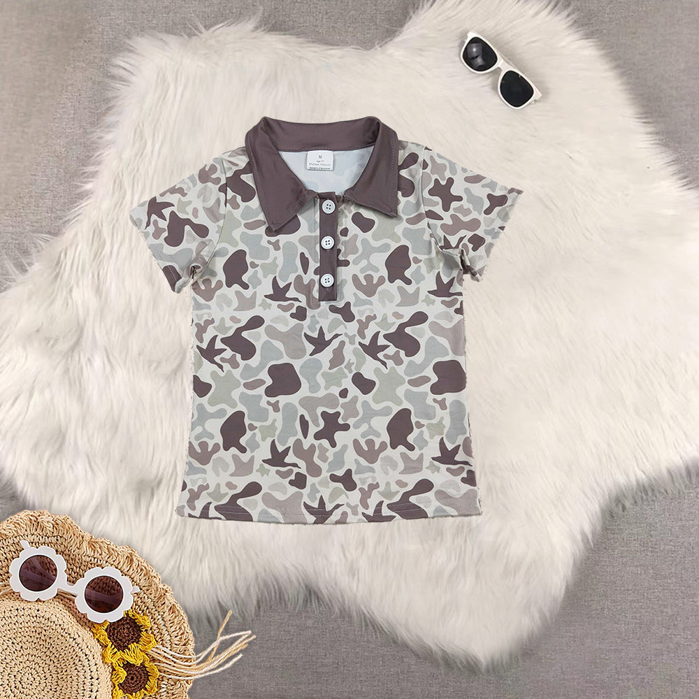 RTS Sibling baby boy clothes duck camouflage short Sleeve top and rompers