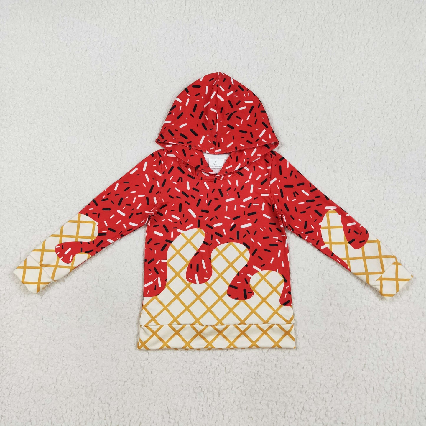 RTS Sibling baby boy girl clothes team ice cream hooded long Sleeve tops and yoga dress