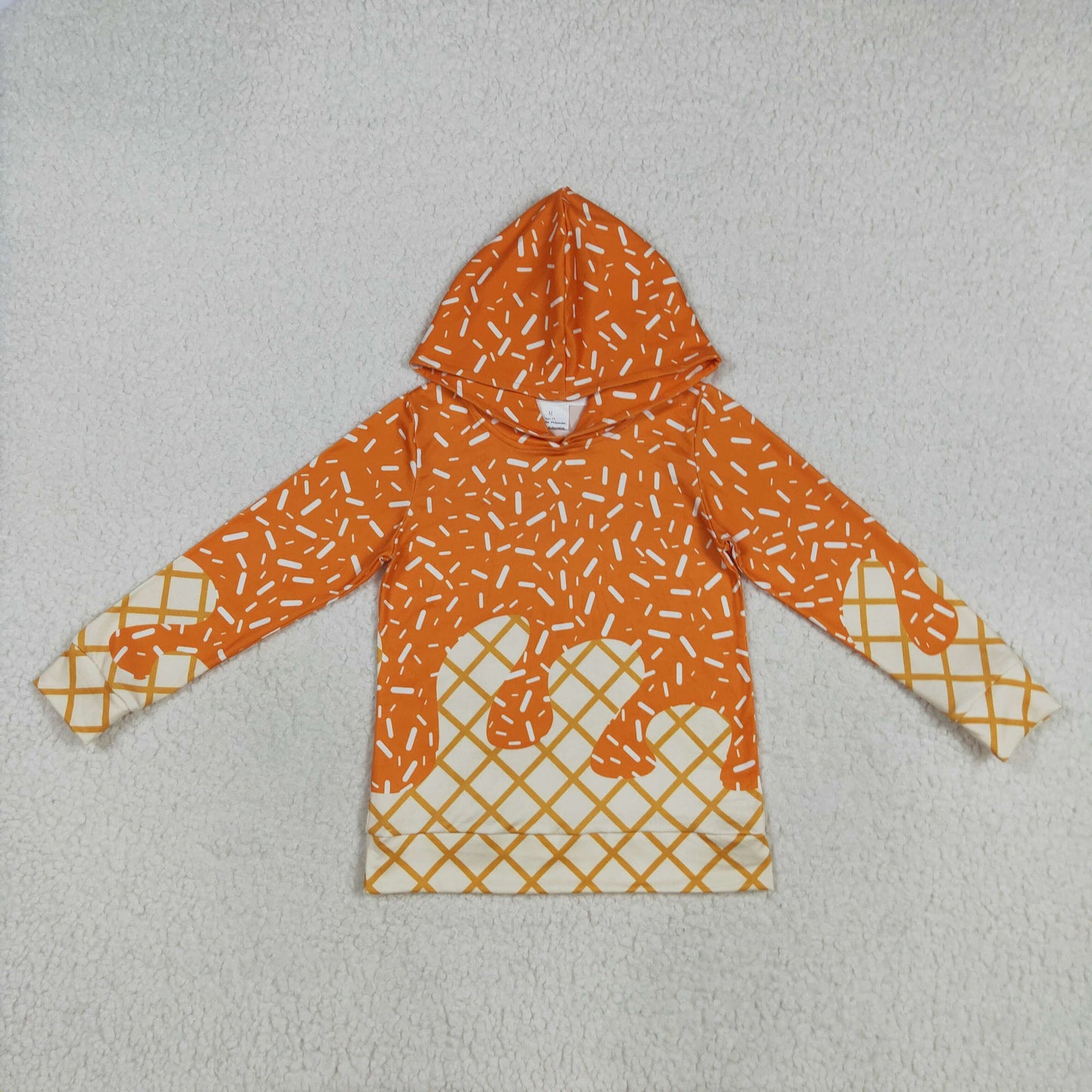 RTS Sibling baby boy girl clothes team ice cream hooded long Sleeve tops and yoga dress