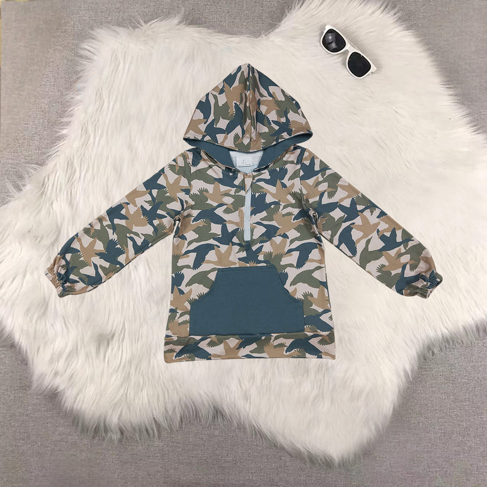 Sibling Baby Boys clothes camouflage Summer Clothes hooded long sleeve tops 4