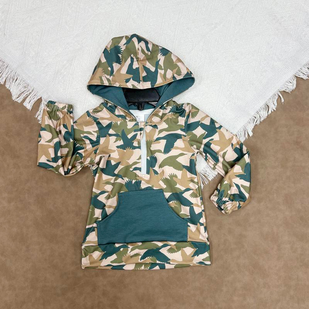 RTS NO MOQ（In Stock) BT1301 Duck grey pocket zippered long-sleeved top