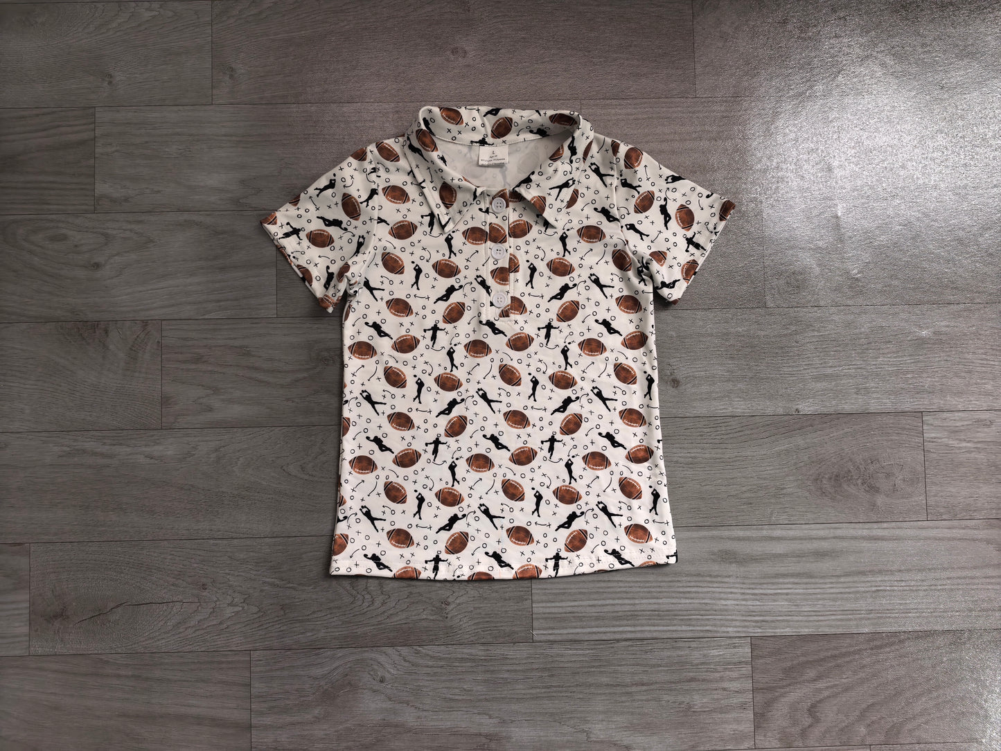 (Sample) No moq BT1324 Baby Boys Button Down Polo Tops Football Team Sports Shirts