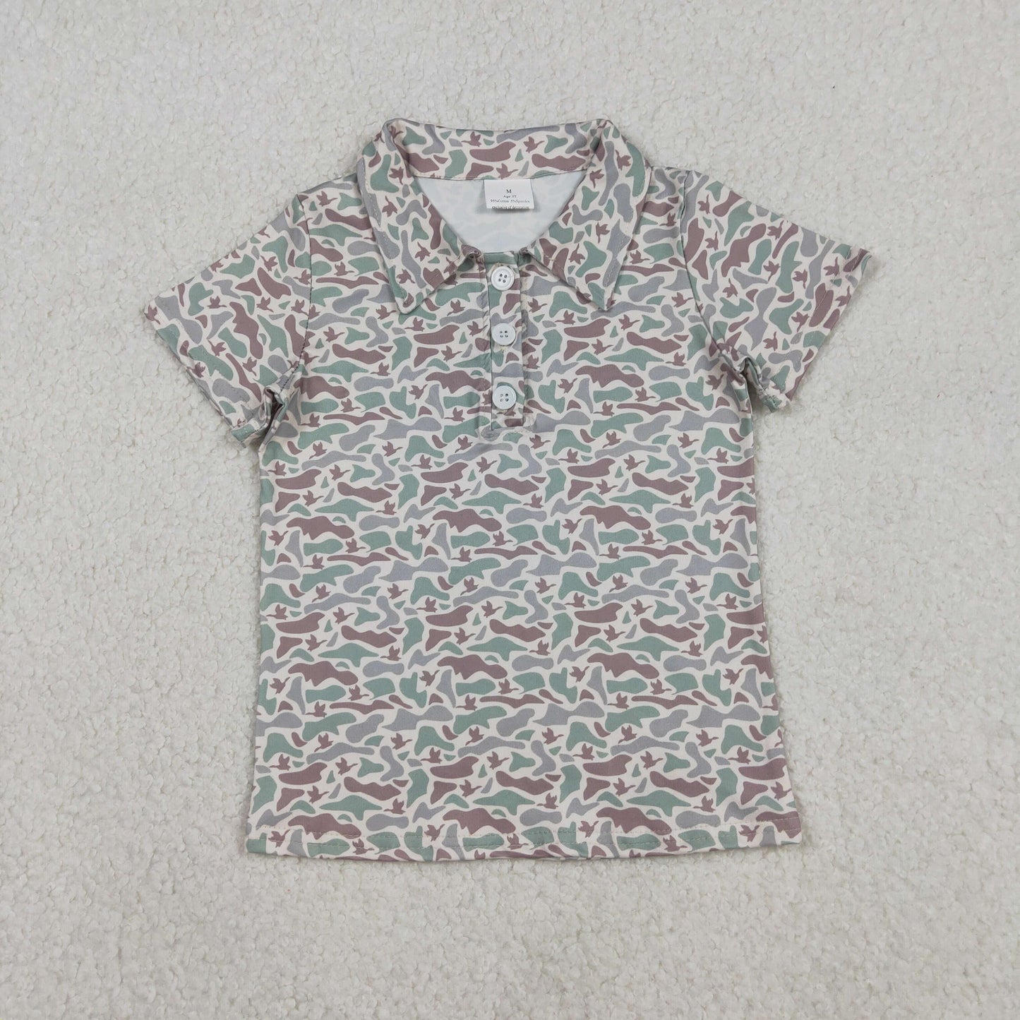 RTS NO MOQ Sibling baby girl clothes duck camouflage Short-Sleeve Tops