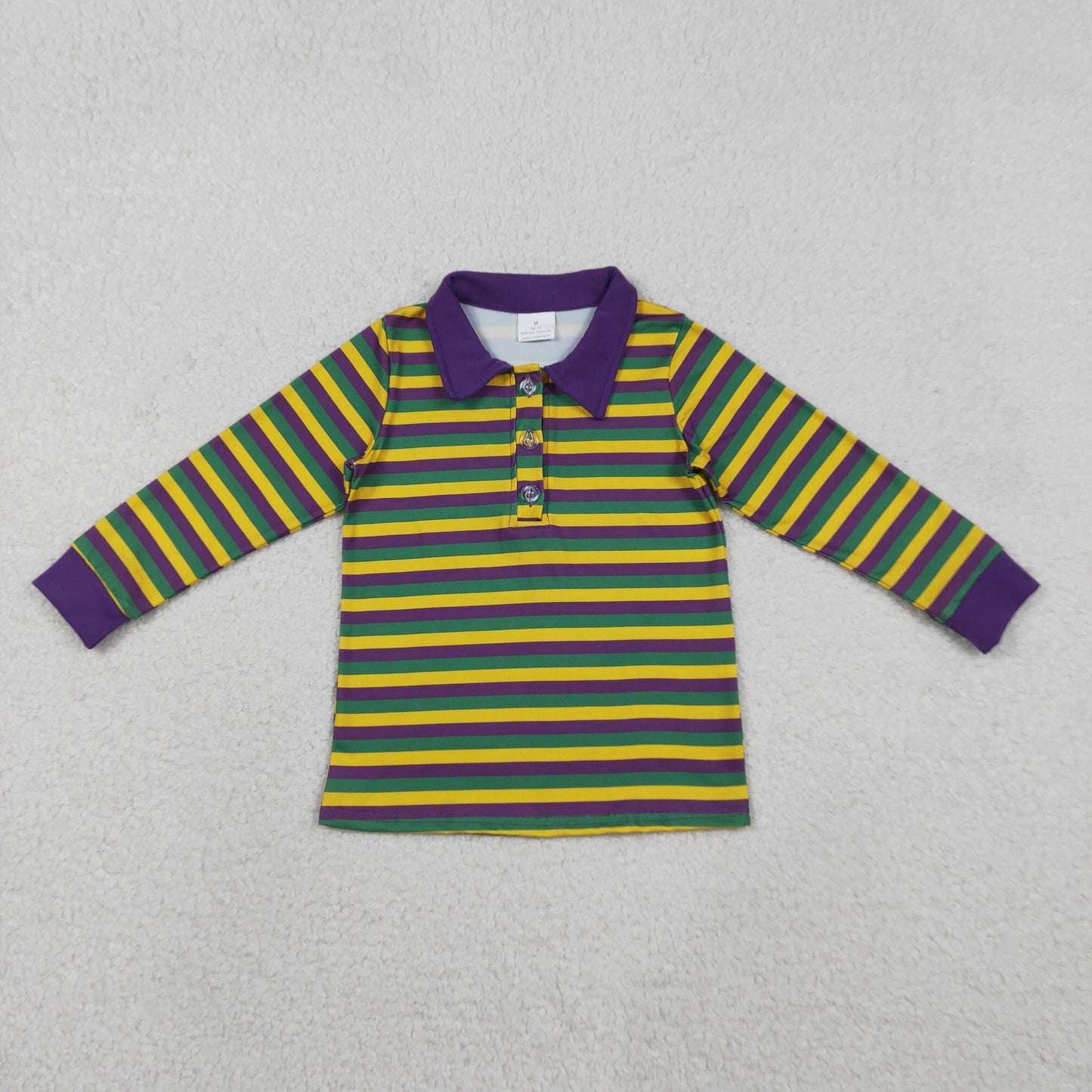 RTS NO MOQ Sibling Baby boy clothes mardi gras striped long-sleeved rompers and top